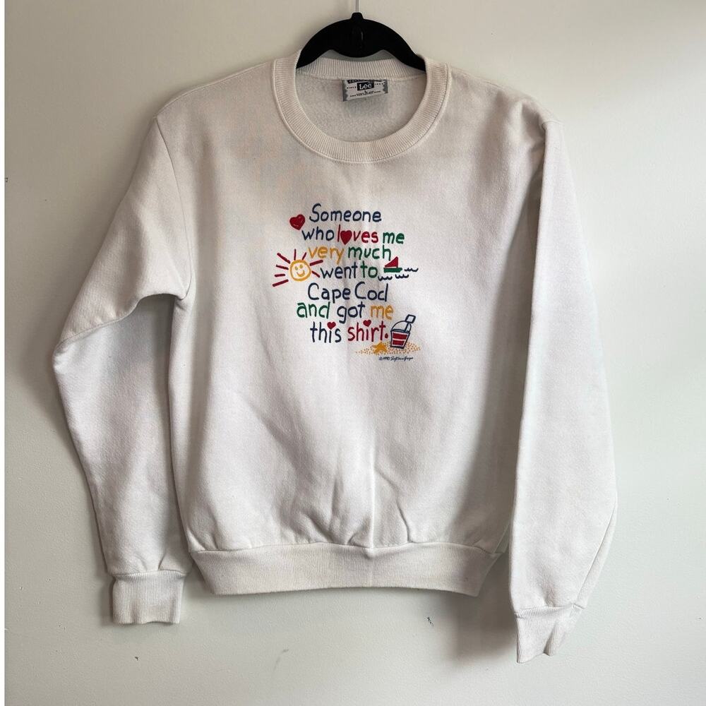 USA made cotton blend Kids Lee Cape Cod 1990s sweatshirt vintage big print Large